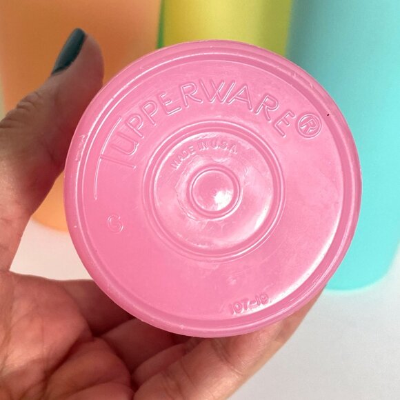 Tupperware 107 Iced Tea Lemonade 16 oz Cups Set Of 6 Pastel Colors Vtg Drinkware - Picture 5 of 5